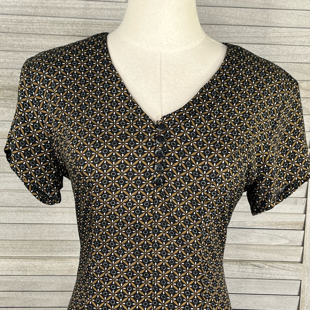 B.T. EXPRESS Vintage 90's Romper Brown/Multi Pattern-5/6 - Picture 2 of 5